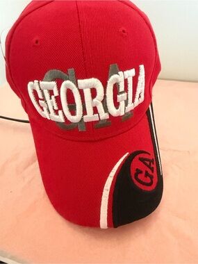 Red Georgia Embroidered Baseball Cap - Unbranded